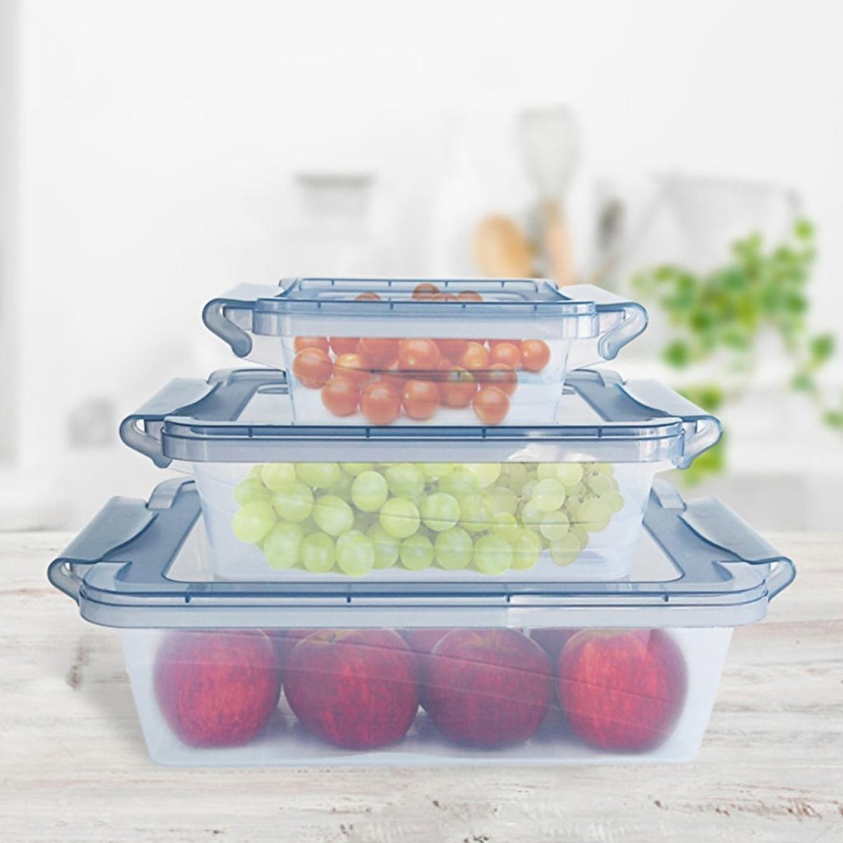 Decobella 3-Piece Airtight Storage Container Set - BPA-Free, Stackable, and Dishwasher Safe for Kitchen Organization
