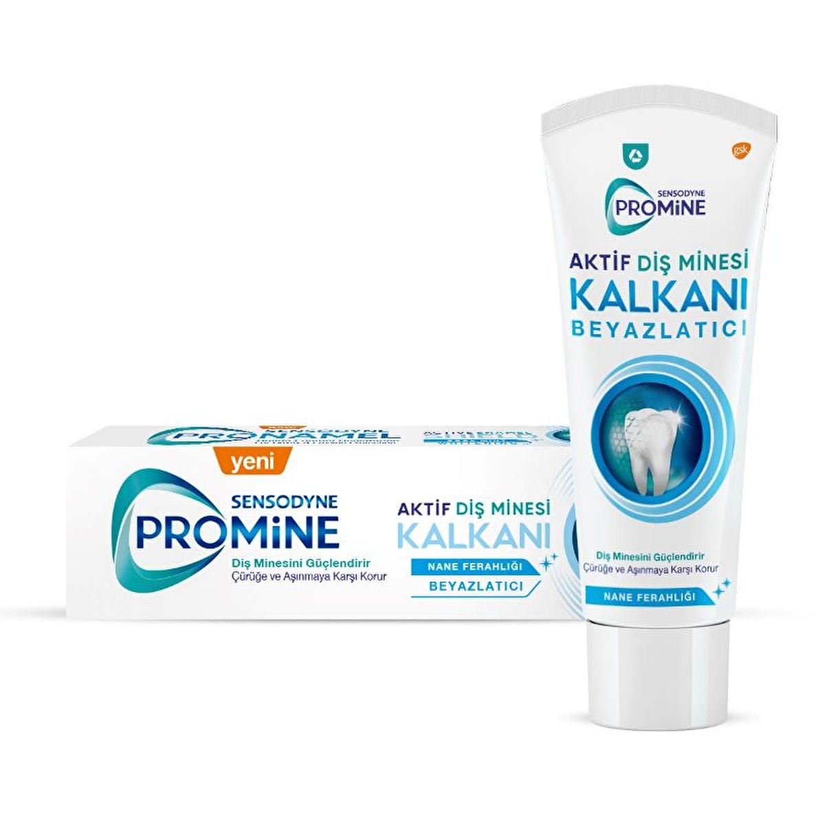 Sensodyne Promine Aktif Toothpaste - Strengthens Enamel, Whitens Teeth, 2.54 fl oz