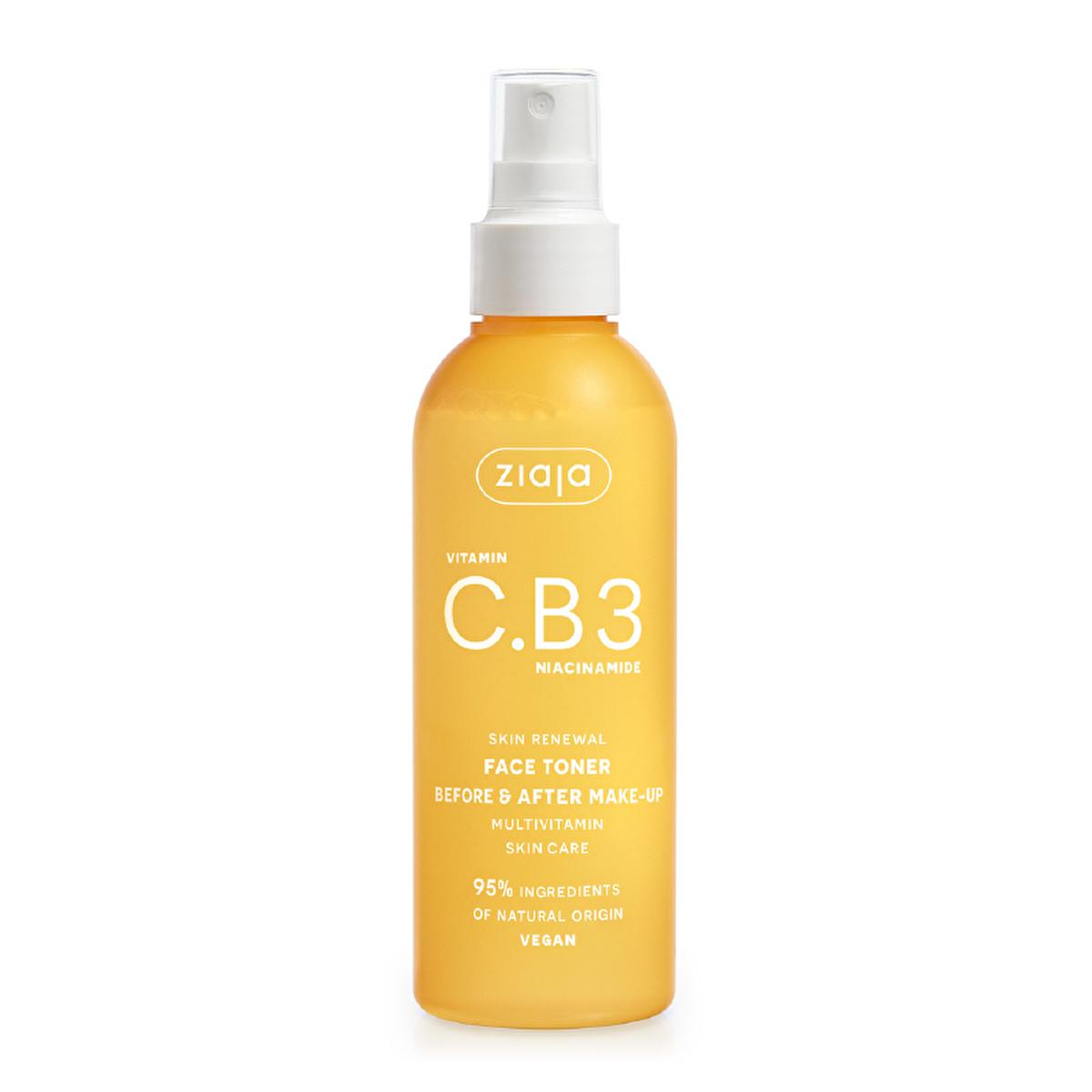 Ziaja Vitamin C Toner with Niacinamide - Natural Hydrating Face Toner for All Skin Types, 6.43 fl oz