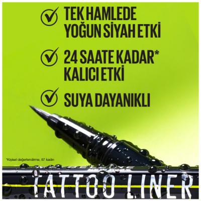 Maybelline New York Matte Black Tattoo Liner Ink Pen - Waterproof & Long Lasting Eyeliner for Precise Application