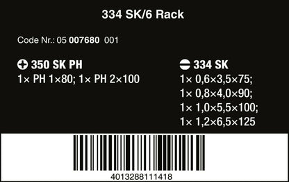 Wera 334 SK/6 Kraftform Plus Lasertip Screwdriver Set 05007680001