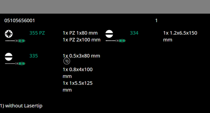 Wera 334/355/6 Kraftform Plus Lasertip Screwdriver Set 6 Piece 05105656001