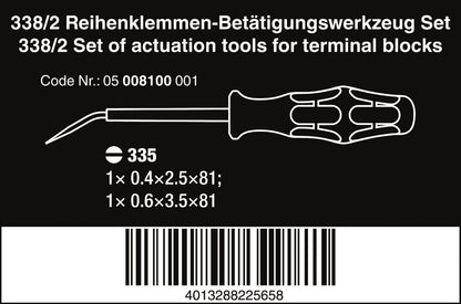 Wera 338/2 Actuation Tool For Terminal Blocks Spring Cages 2 Pieces 05008100001