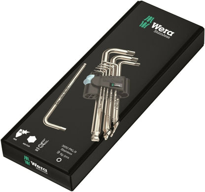 Wera 3950/9 Hex-Plus 1 SB Stainless Steel L-Key Set Metric 9 Pieces 05073544001