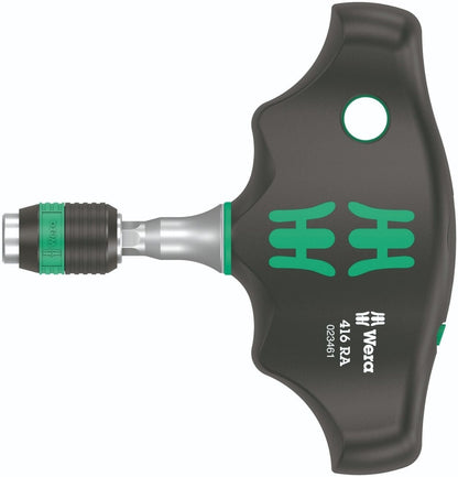 Wera 416 RA Ratcheting T-Handle Screwdriver With Rapidaptor 05023461001