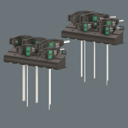 Wera 454/10 HF Set 1 Hex Plus T-Handle Screwdriver Set With Rack SAE 05023451001