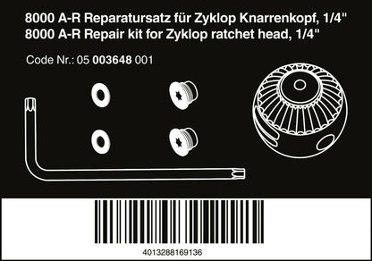 Wera 8000 A-R Zyklop Socket Wrench Repair Kit 1/4" 05003648001