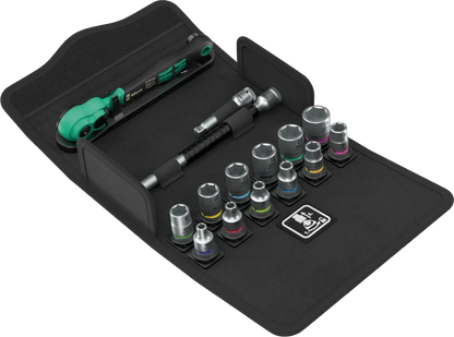 Wera 8100 SA 13 Zyklop Comfort Ratchet Set, 1/4" Drive, Metric, 15 Pieces