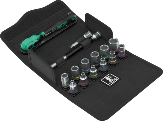 Wera 8100 SA 13 Zyklop Comfort Ratchet Set, 1/4" Drive, Metric, 15 Pieces