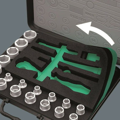 Wera 8100 SB 4 Zyklop Socket Wrench Set 3/8" Drive SAE 38 Pieces 05003596001