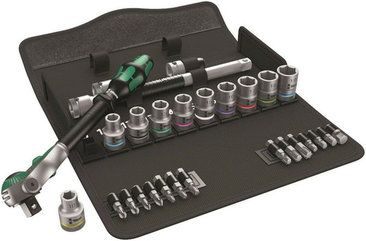 Wera 8100 SC 6 Zyklop Speed Ratchet Set 1/2" Drive Metric 28 Piece 05004076001