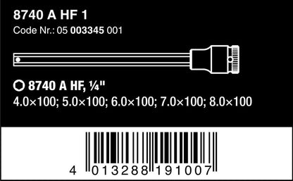 Wera 8740 A HexPlus HF 1 Zyklop Socket Set 1/4" Drive 5 Piece 05003345001