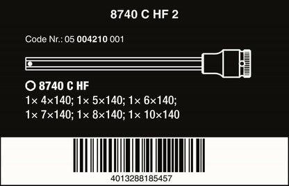 Wera 8740 C HexPlus HF 2 Zyklop Socket Set 1/2" Drive 6 Piece Metric 05004210001