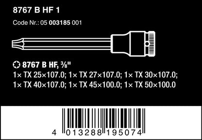 Wera 8767 B TORX® HF 1 Zyklop Socket Set 3/8" Drive 6 Piece 05003185001