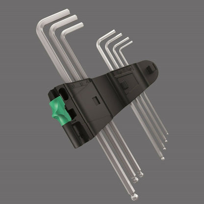 Wera 950/9 Hex-Plus 1 L-Key Set Chrome Plated Metric 9 Pieces 05022087001