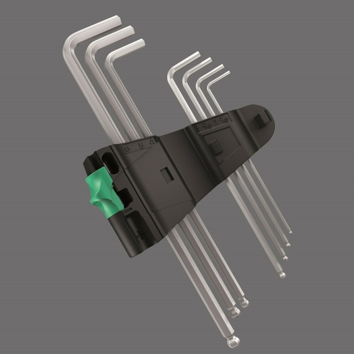 Wera 950/9 Hex-Plus 4 L-Key Set Chrome Plated Metric 9 Pieces 05073594001