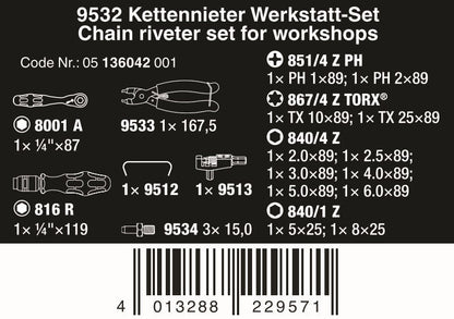 Wera 9532 Chain Riveter Set 05136042001