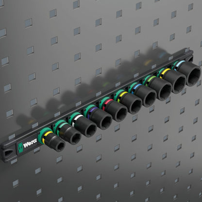 Wera 9608 Magnetic rail B Impaktor 1 Socket Set 3/8" Drive SAE 05005452001