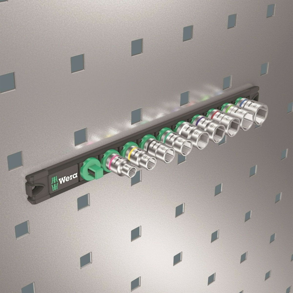 Wera B 4 Zyklop Magnetic Rail Socket Set 3/8" Drive 9 Pieces Metric 05005430001