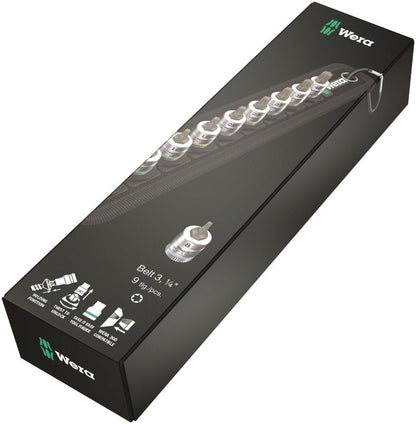 Wera Belt A 3 TORX® HF Zyklop Socket Set With Holding Function 1/4" 05003882001