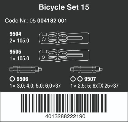 Wera Bicycle Set 15 5 Pieces 05004182001
