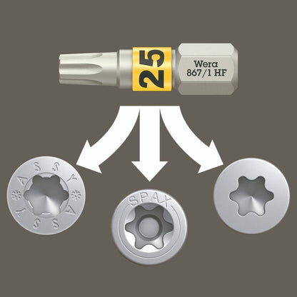 Wera Bit Check 12 Wood TX HF 1 Bits Set 12 Pieces 05057435001