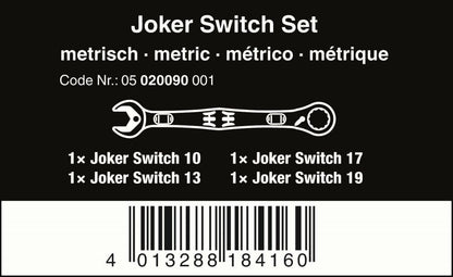 Wera Joker Switch Ratcheting Combination Wrench Set 4 Piece Metric 05020090001