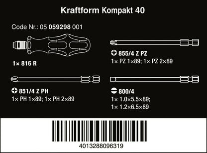 Wera Kraftform Kompakt 40 Screwdriver Set 05059298001