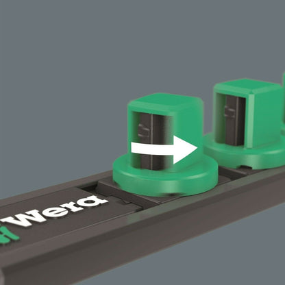 Wera Zyklop Magnetic Socket Rail A Deep 1 Set 1/4" Drive 9 Pieces 05005410001