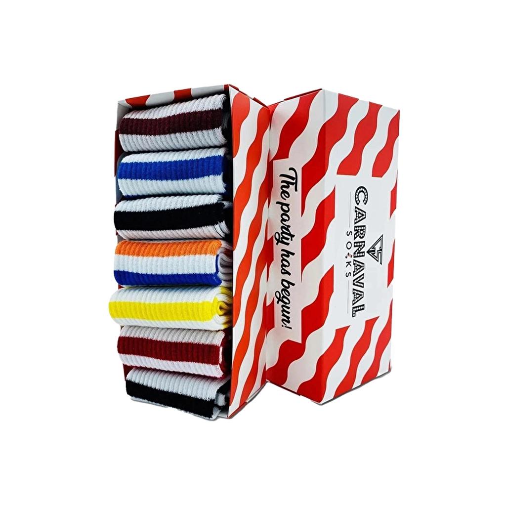 Carnaval Socks 7-Pack Colorful Circle Pattern Socks Set