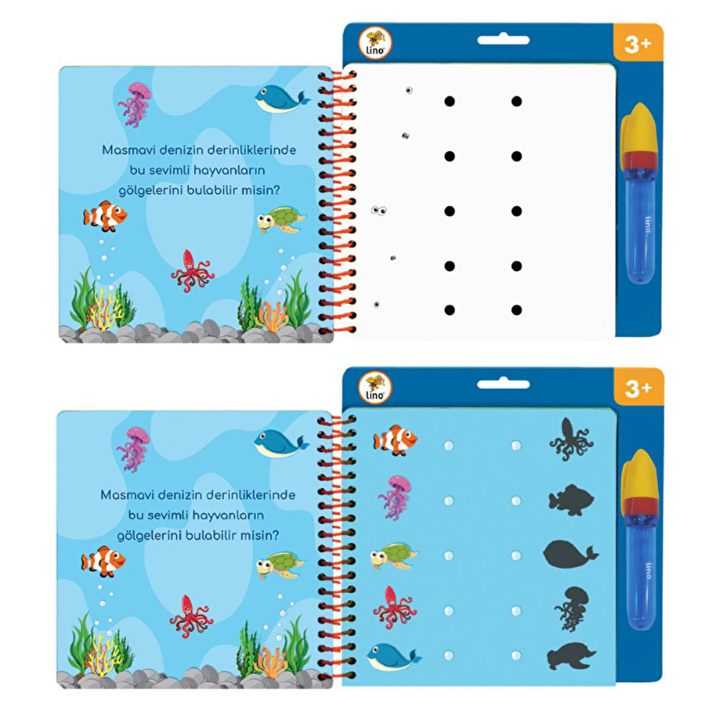 Lino Magic Painting Book: Reusable Water Coloring Book for Mess-Free Fun. Ideal Children's Art Activity, Toddler Coloring, Animals Theme