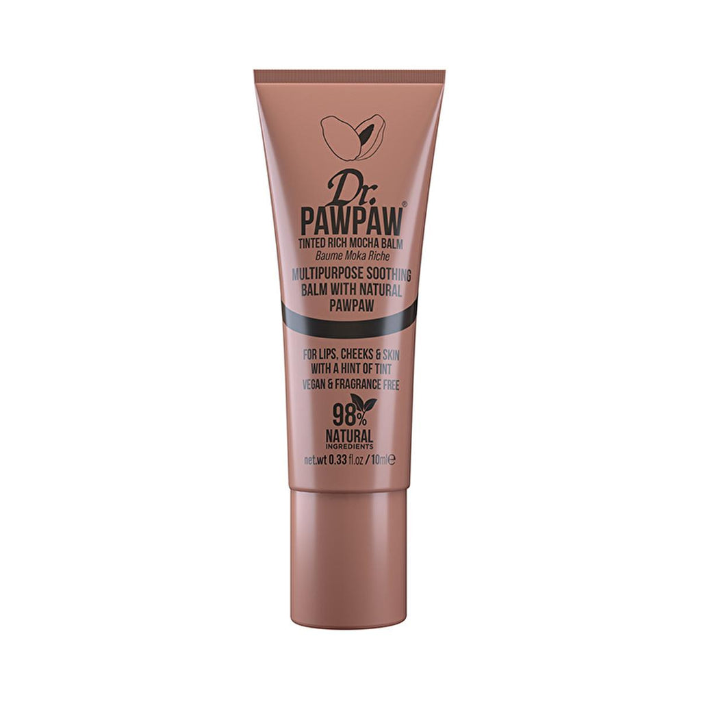 Dr. Pawpaw Tinted Rich Mocha Balm 10 ml - Natural Moisturizing Lip Care with 98% Natural Ingredients