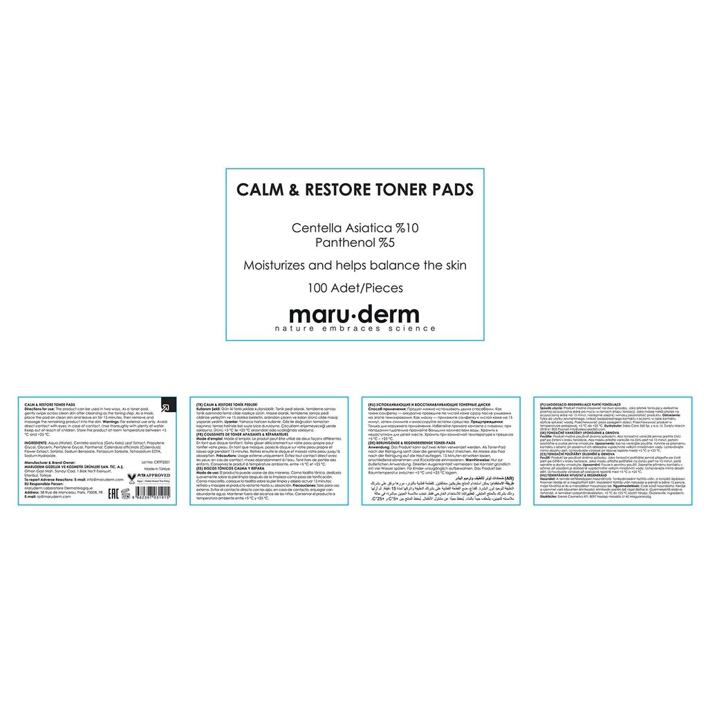 Maruderm Calme & Restore Soothing Toner Pads 100 Count