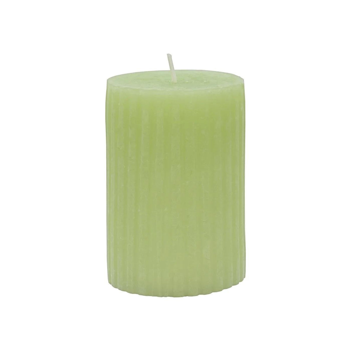 Rubin Licht Rustic Ribbed Green Candle for Cozy Home Decor