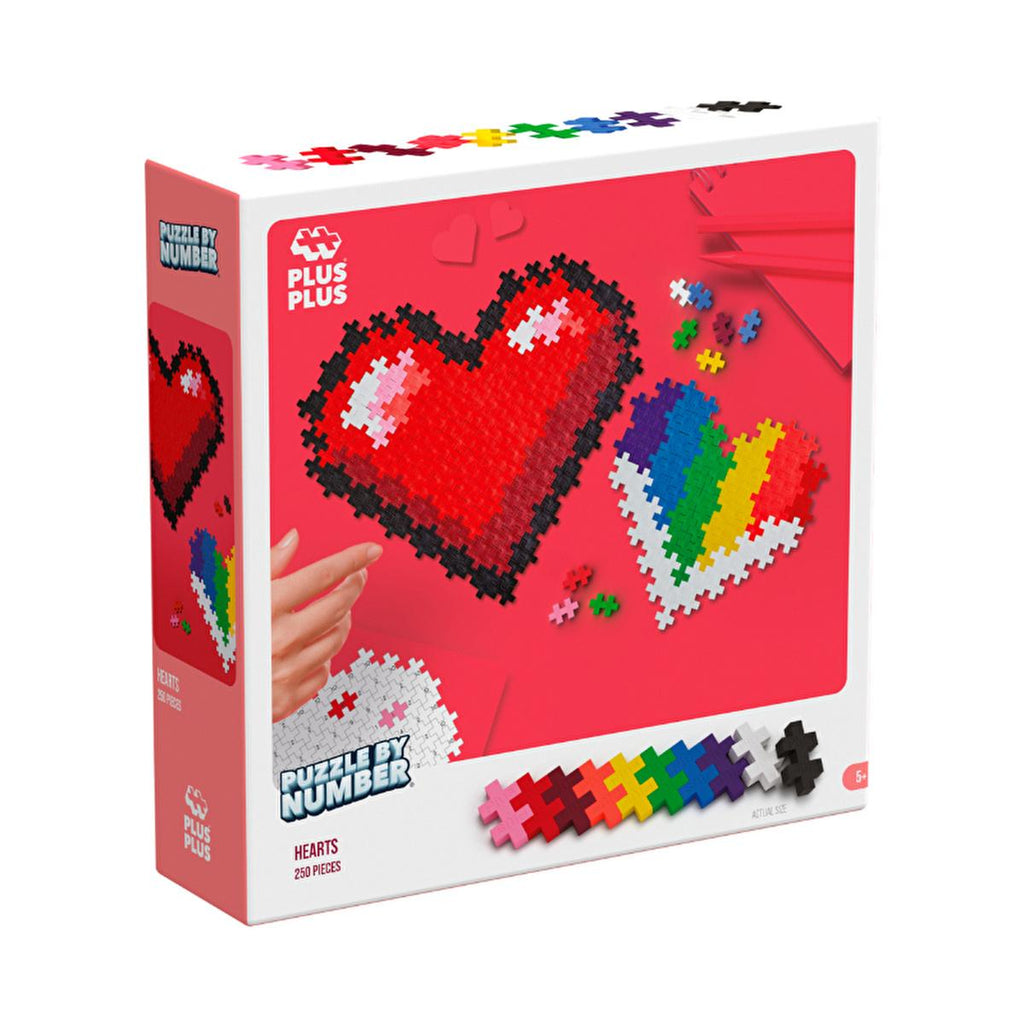 Plus Plus - 250 Piece Heart-Shaped Puzzle Toy for Kids - Educational and Creative Play