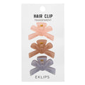 Eklips Pastel Ribbon Hair Clips Transparent Bows 3-Pack