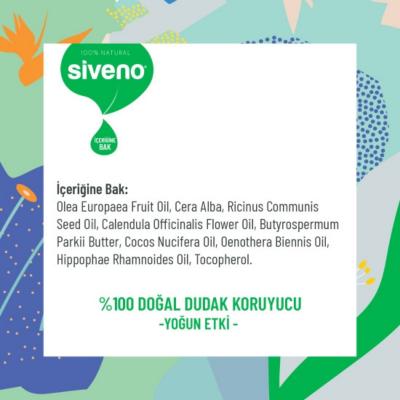 Siveno Natural Lip Care Intensive Moisturization Lip Balm for Dry Chapped Lips - Cruelty-Free, Natural Ingredients