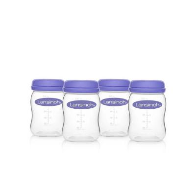 Lansinoh Breast Milk Storage Bottles Set of 4 - BPA Free, Dishwasher Safe, Compatible with Lansinoh Breast Pumps