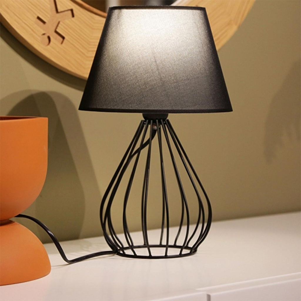 Homing Metal Table Lamp with Fabric Shade, E27 Socket, Adjustable Cord - LED Compatible