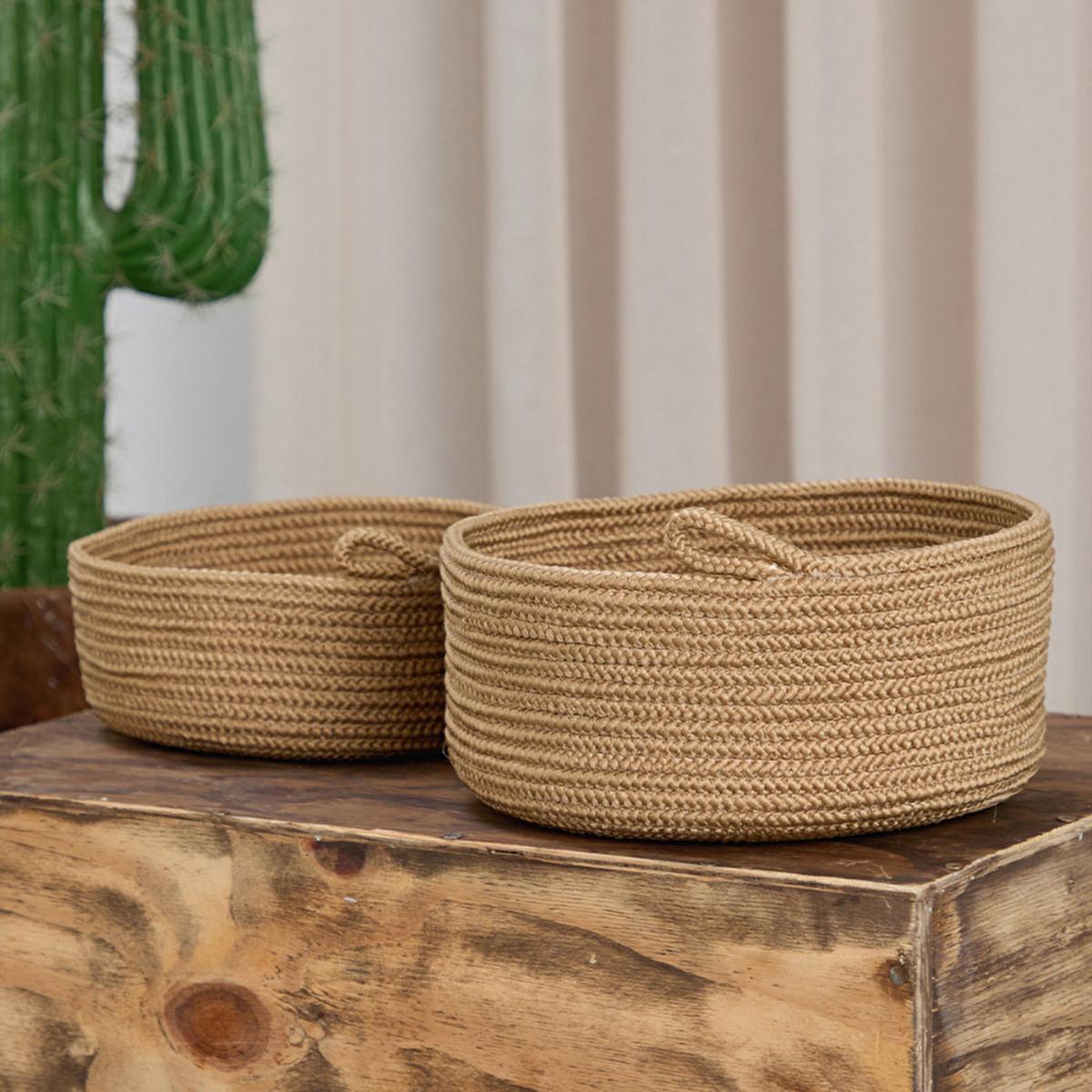 Coco Clementine 2-Piece Jute Storage Baskets Set - Eco-Friendly Home Organization Solution