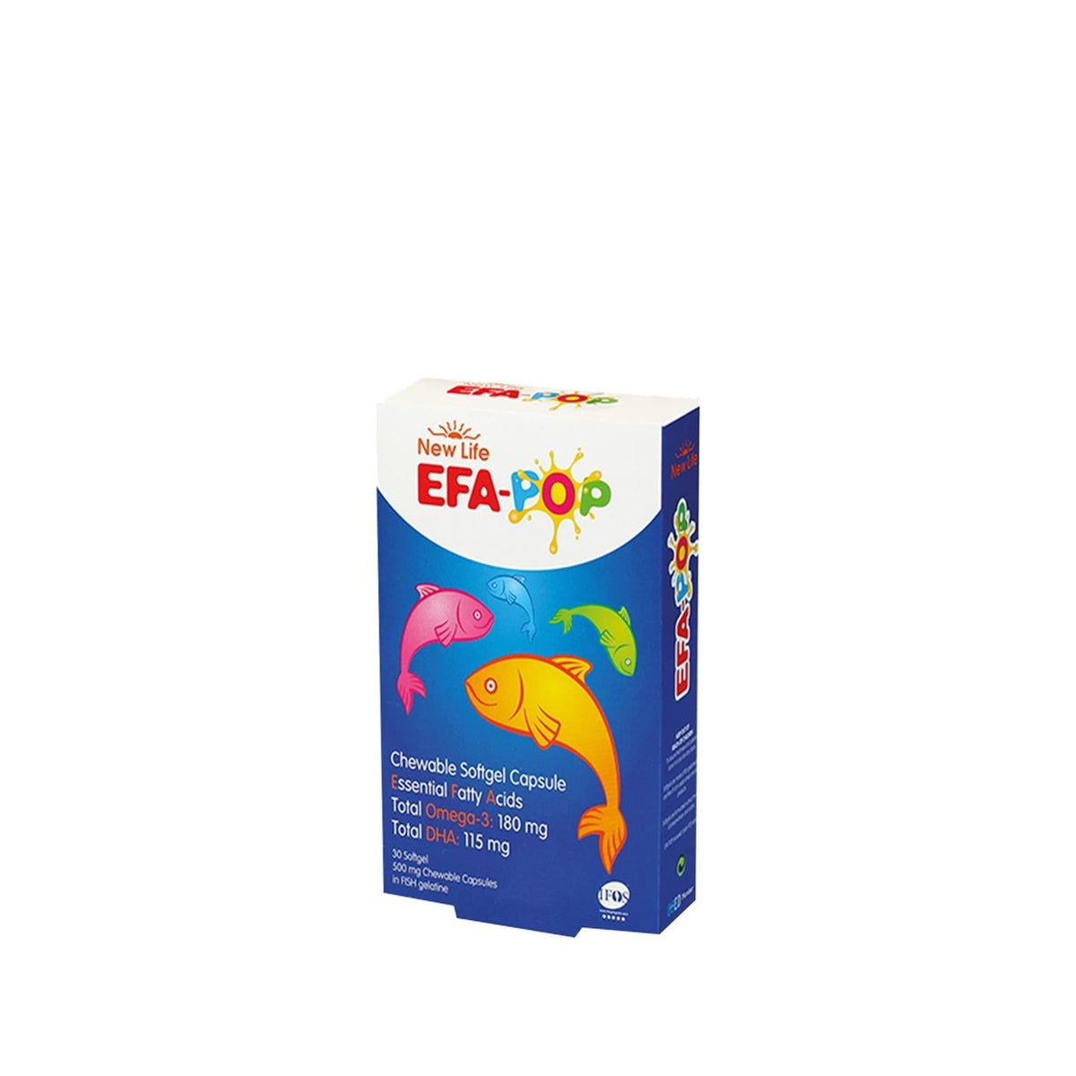 New Life Efa Pop: Chewable Fish Oil Omega-3 Supplement for Kids & Adults - Delicious & Easy to Swallow, 30 Capsules