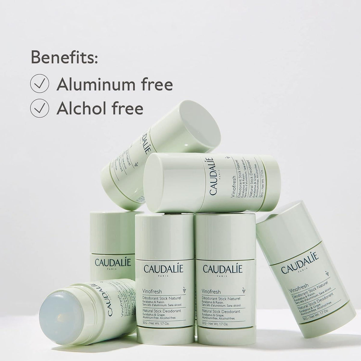 Caudalie Vinofresh Natural Deodorant Stick - Effective, Chemical-Free, 50g