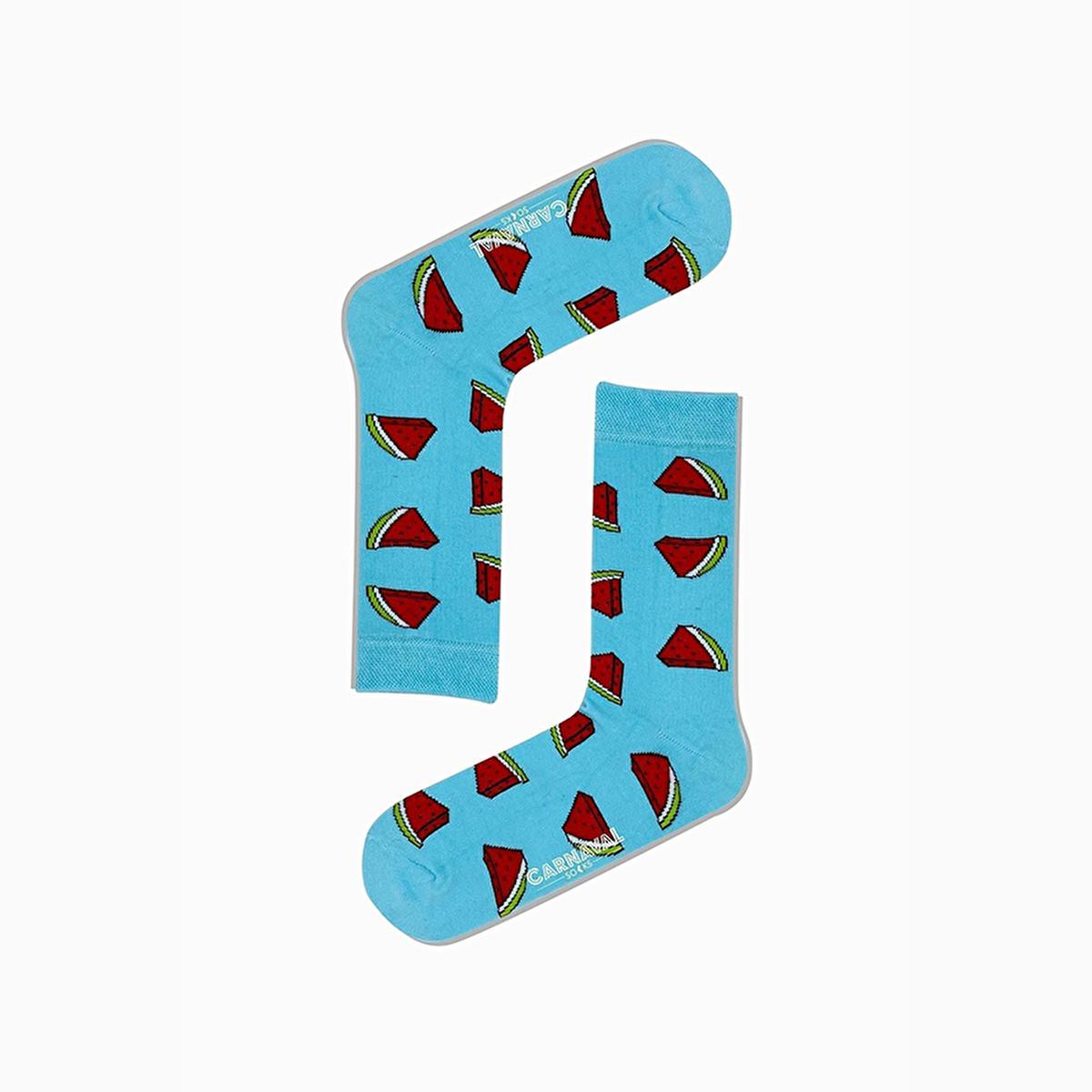 Carnaval Fruit-Themed Socks 5-Pack - Soft, Comfortable, and Stretchy Casual Socks for Everyday Wear