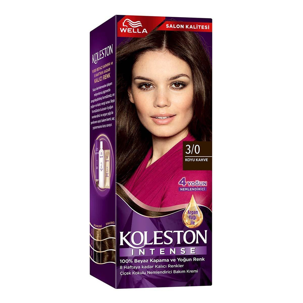 Wella Koleston Intense Permanent Hair Color Dye with Argan Oil - 100% Grey Coverage, Long-Lasting Hair Color