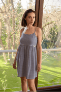 Zeyland Bird Print Navy Loungewear Dress with Straps