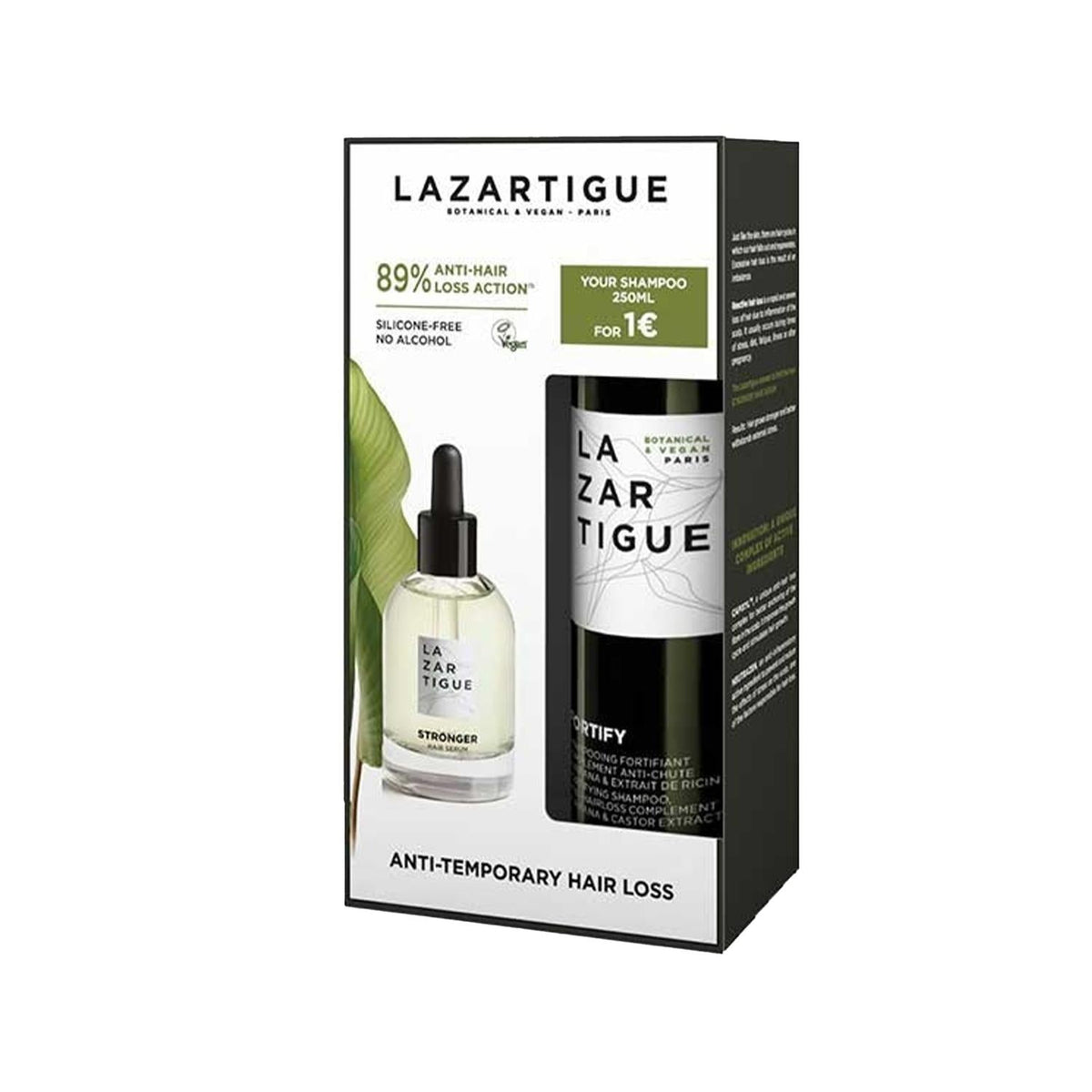 Lazartigue Grow Stronger Hair Care Set: Anti Hair Fall Shampoo & Strengthening Serum for Hair Growth & Thinning Solution
