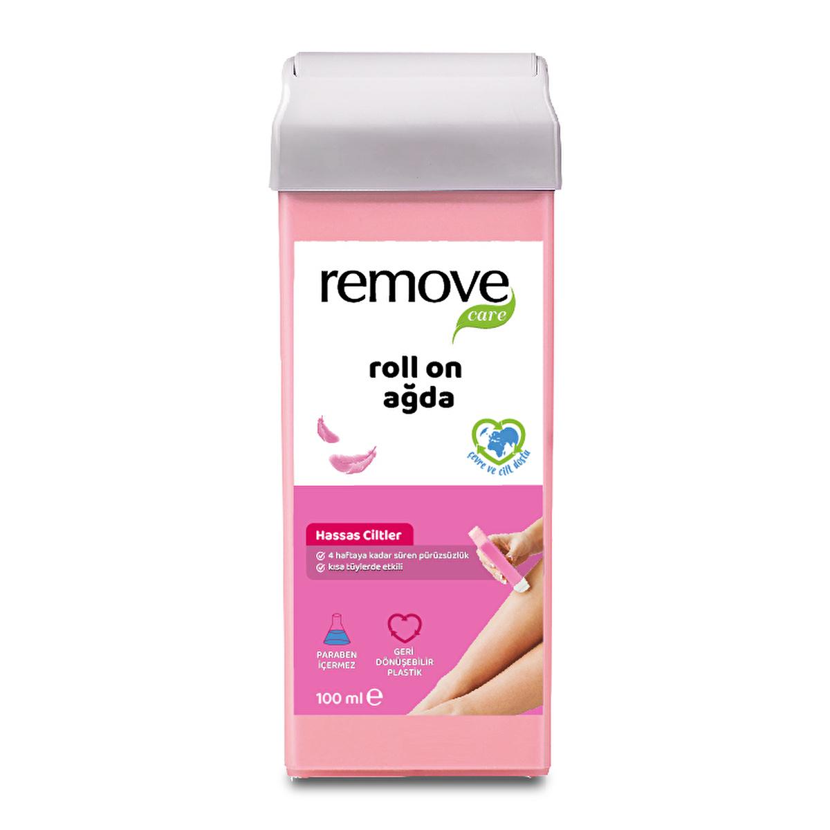Remove Care Roll-On Wax: Sensitive Skin Formula, Natural Pine Resin, Painless Hair Removal, At-Home Waxing Kit - 100ml